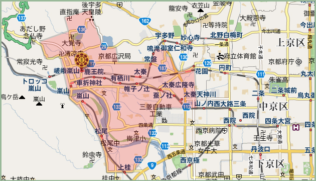 通園バス利用可能地域 通園バス利用可能地域