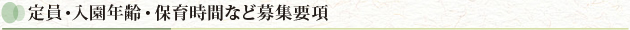 定員・入園対象年齢・保育時間など募集要項